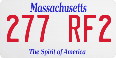 MA license plate 277RF2