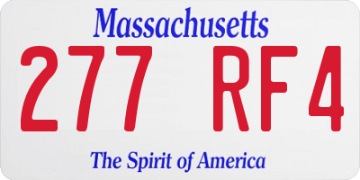 MA license plate 277RF4