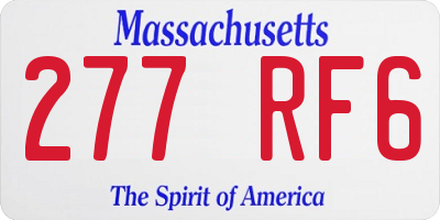 MA license plate 277RF6