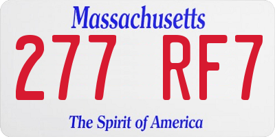 MA license plate 277RF7