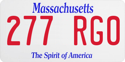 MA license plate 277RG0