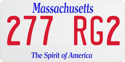 MA license plate 277RG2