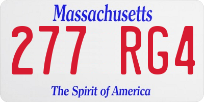 MA license plate 277RG4