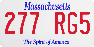 MA license plate 277RG5