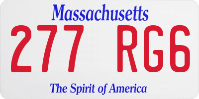 MA license plate 277RG6