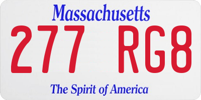 MA license plate 277RG8