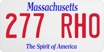 MA license plate 277RH0