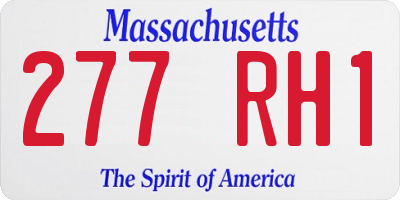 MA license plate 277RH1