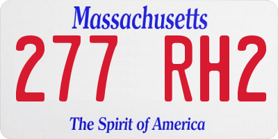 MA license plate 277RH2