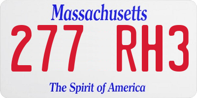 MA license plate 277RH3