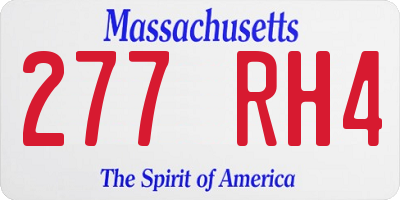 MA license plate 277RH4