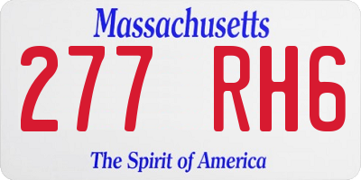 MA license plate 277RH6