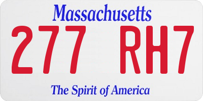 MA license plate 277RH7