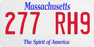 MA license plate 277RH9