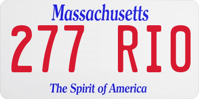 MA license plate 277RI0