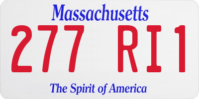 MA license plate 277RI1