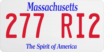 MA license plate 277RI2