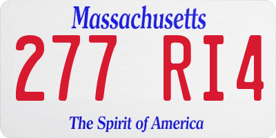 MA license plate 277RI4