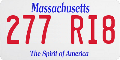 MA license plate 277RI8