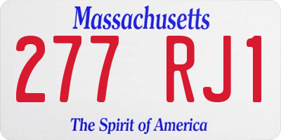 MA license plate 277RJ1