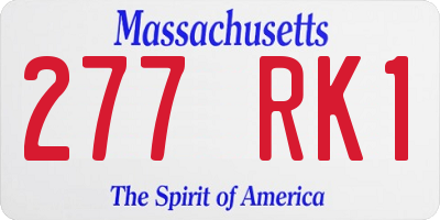 MA license plate 277RK1