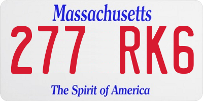 MA license plate 277RK6