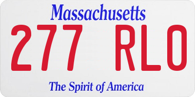 MA license plate 277RL0