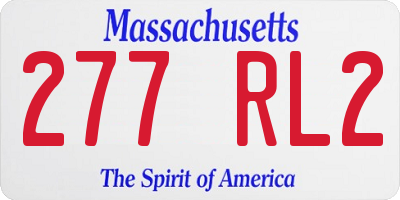 MA license plate 277RL2