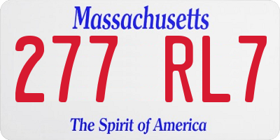 MA license plate 277RL7