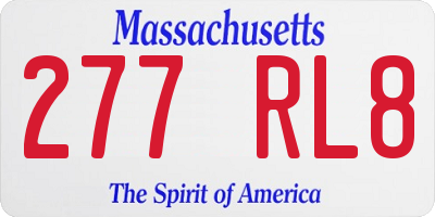 MA license plate 277RL8