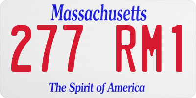 MA license plate 277RM1