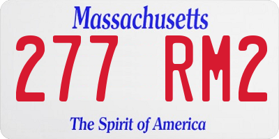 MA license plate 277RM2