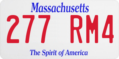 MA license plate 277RM4