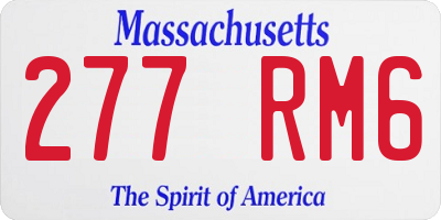 MA license plate 277RM6