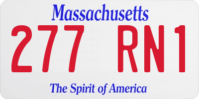 MA license plate 277RN1