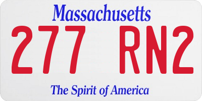 MA license plate 277RN2
