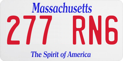 MA license plate 277RN6