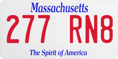 MA license plate 277RN8