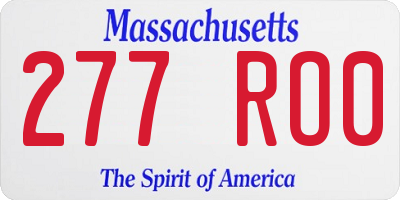 MA license plate 277RO0