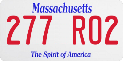 MA license plate 277RO2