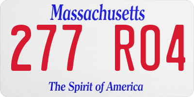 MA license plate 277RO4