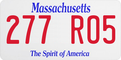 MA license plate 277RO5