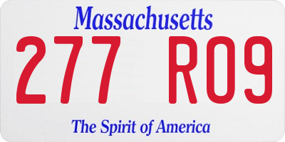 MA license plate 277RO9