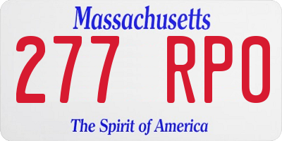 MA license plate 277RP0