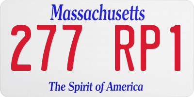 MA license plate 277RP1