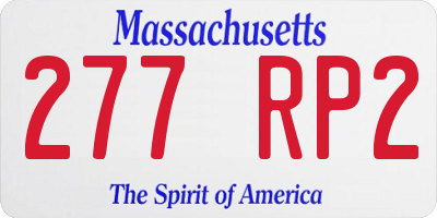 MA license plate 277RP2