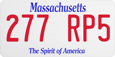 MA license plate 277RP5