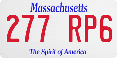 MA license plate 277RP6