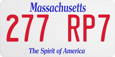 MA license plate 277RP7