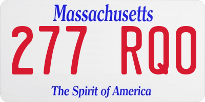 MA license plate 277RQ0